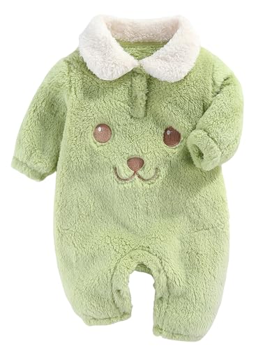 FEOYA Baby Mädchen Jungen Fleece Overall Dick Warm Schneeanzug Niedliche Strampler Lange Ärmel Jumpsuit Kleinkind Herbst Winter Outwear Outfits für 6-9 Monate von FEOYA