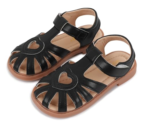 FEOYA Baby Mädchen Rutschfest Sandalen Kleinkind Weiche Sohle Schuhe Sommer Casual Outdoor Babyschuhe Closed-Toe Sandalen 25 EU von FEOYA