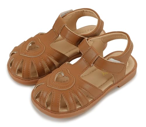 FEOYA Baby Mädchen Sommer Sandalen Closed-Toe Rutschfest Schuhe Kleinkind Weiche Sohle Sandalen Casual Outdoor Babyschuhe 24 EU von FEOYA