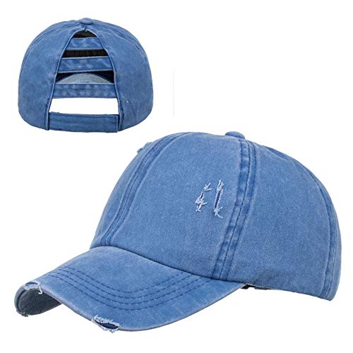 FEOYA Baseballkappe Damen Blau Baseball Cap Vintage Damen Baseballkappe Herren Blau Cap Herren Vintage Washed Baseballmütze Herren Damen von FEOYA