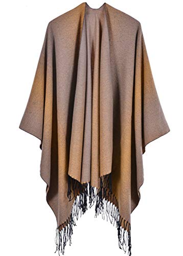 FEOYA Capes für Damen Warme Schalöffnung breite dicke Schal lange Retro weiche Winter Herbst Weihnachten Weihnachtsgeschenk Geburtstag Reise Freizeit von FEOYA