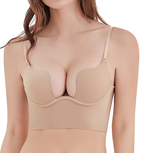 FEOYA Damen BH Rückenfrei Sexy mit Bügel Racerback Bequemer Bustier Nach Brust Op für Fitness Yoga Joggen - 4XL von FEOYA