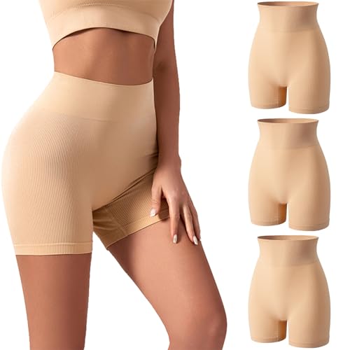 FEOYA Damen Bauchweg Unterhose Shapewear Nahtlos Figurformend Hose Miederhose mit Bein Hersteller XL/DE Größe 42-44-3 Stück-Hautfarbe von FEOYA