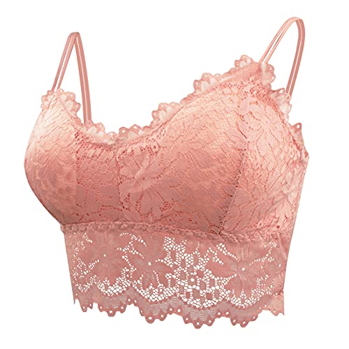 FEOYA Damen Blumen Spitzen BH Ohne Buegel Bralette Bustier Bequemer Lace Bra mit Gepolstert Yoga Spitze BH Bra Top Set Sport-BHS für Women von FEOYA