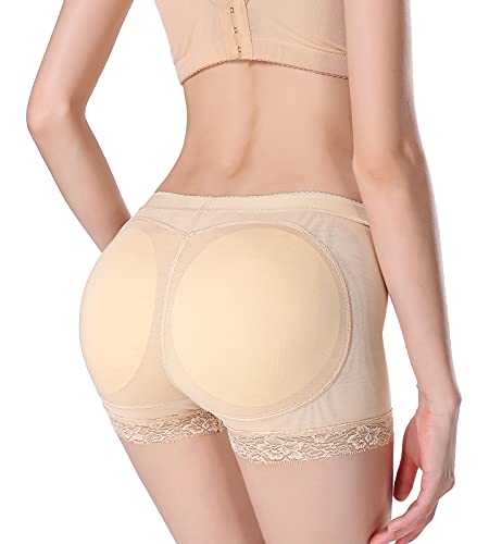 FEOYA Damen Butt Lifter Unterhose Push Up Höschen Padded Miederhose Control Panty Gepolsterter Slip Miederslip Hip Enhancer Figurformende Nahtlose Shapewear Body Shaping Unterwäsche - XS von FEOYA