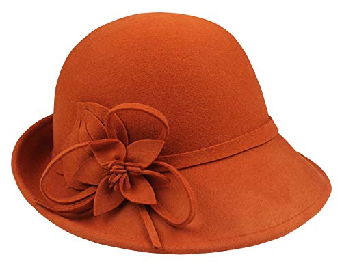 FEOYA Damen Filzhut mit Schmaler Krempe Melonen Hut Elegante Bowler Hut von FEOYA