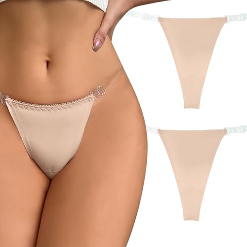 FEOYA Damen G String Tanga Transparente Einstellbare Slip für Kleider Unsichtbar Nahtlos Unterwäsche von FEOYA