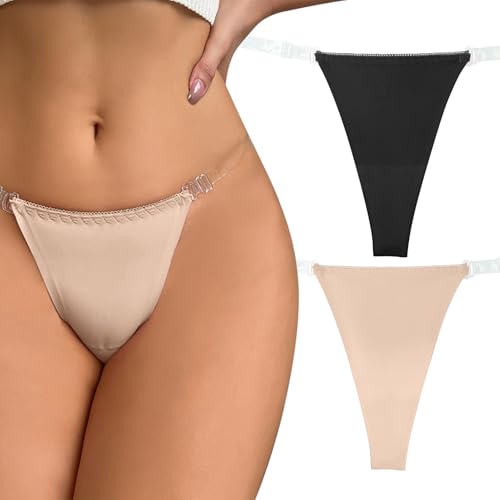 FEOYA Damen G String Tanga Transparente Einstellbare Slip für Kleider Unsichtbar Nahtlos Unterwäsche von FEOYA