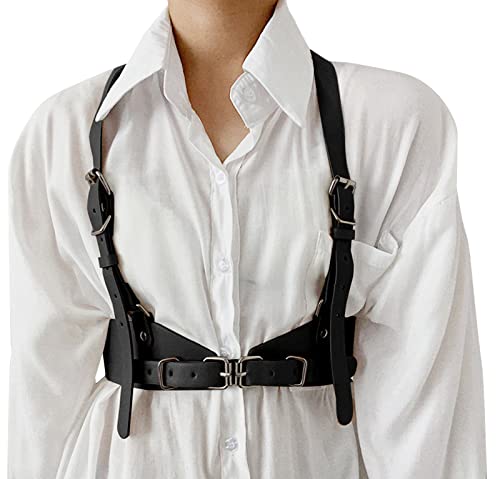 FEOYA Damen Gürtel Punk Taillengürtel PU Leder Verstellbare Gürtel für Cosplay Halloween Party Outfit Kostüm Größe L-Schwarz von FEOYA