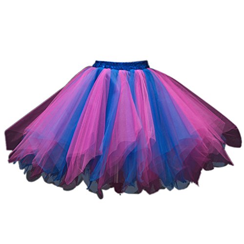 FEOYA Damen Kurz Retro Petticoat Rock Ballett Blase 50er Tutu Unterrock Tütü Abschlussball Tanzkleid Party Minirock Tüllrock von FEOYA