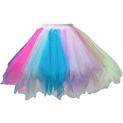 FEOYA Damen Kurz Retro Petticoat Rock Ballett Blase 50er Tutu Unterrock Tütü Abschlussball Tanzkleid Party Minirock Tüllrock von FEOYA