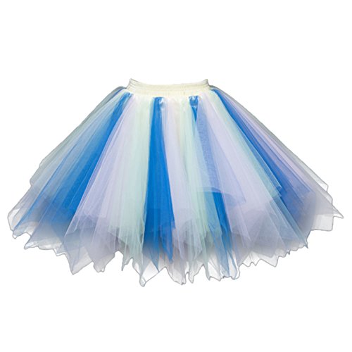 FEOYA Damen Kurz Retro Petticoat Rock Ballett Blase 50er Tutu Unterrock Tütü Abschlussball Tanzkleid Party Minirock Tüllrock von FEOYA