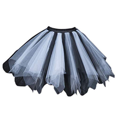 FEOYA Damen Kurz Retro Petticoat Rock Ballett Blase 50er Tutu Unterrock Tütü Abschlussball Tanzkleid Party Minirock Tüllrock von FEOYA