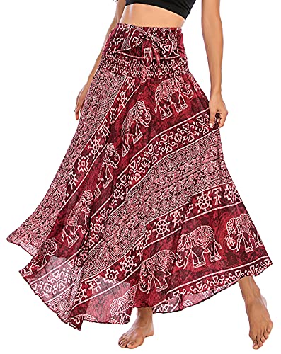 FEOYA Damen Maxirock Sommer Boho Kleid 2-in-1 Freizeit Urlaub Gedruckter Sommerrock Elastische Taille Lang Rock FEOYA Damen Maxirock Sommer Boho Kleid 2-in-1 Freizeit Urlaub Gedruckter Sommerrock Elastische Taille Lang Rock von FEOYA