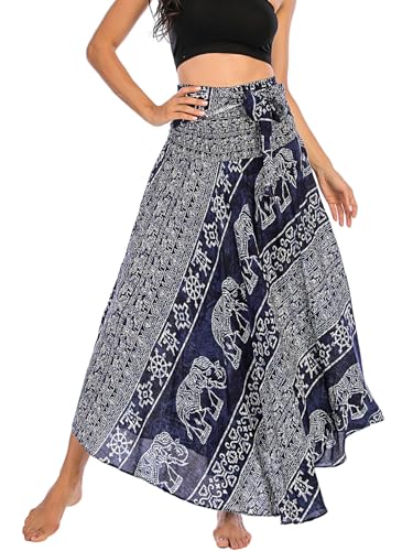 FEOYA Damen Riemen Kleid Böhmen Lang Rock Hippie Gypsy Maxirock Sommer Strand Urlaub Kleider - Muster 33 von FEOYA