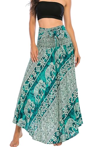 FEOYA Damen Riemen Kleid Böhmen Lang Rock Hippie Gypsy Maxirock Sommer Strand Urlaub Kleider - Muster 34 von FEOYA