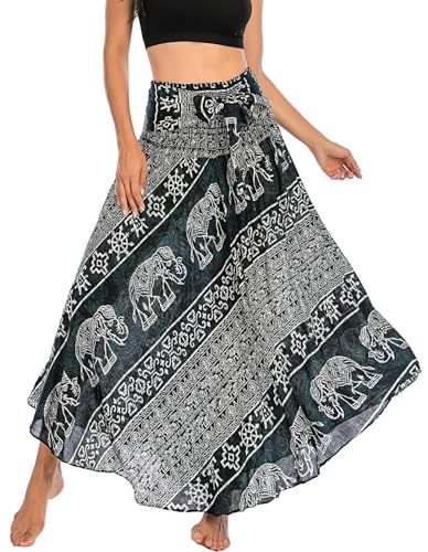 FEOYA Damen Riemen Kleid Böhmen Lang Rock Hippie Gypsy Maxirock Sommer Strand Urlaub Kleider - Muster 35 von FEOYA