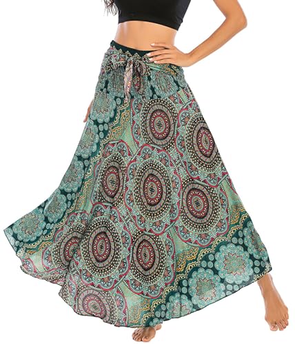 FEOYA Damen Riemen Kleid Böhmen Lang Rock Hippie Gypsy Maxirock Sommer Strand Urlaub Kleider - Muster 37 von FEOYA