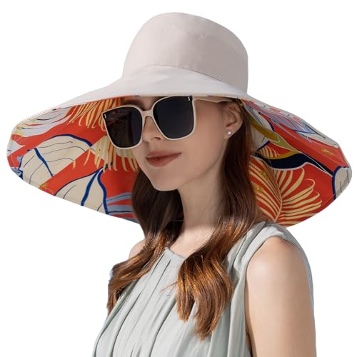 FEOYA Damen Sonnenhut UV Schutz Fischerhut Sommer Outdoor Faltbar Wanderhut Gartenhut Bucket Hat von FEOYA