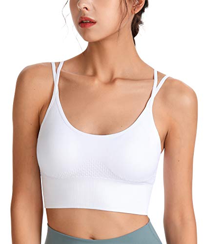 FEOYA Damen Sport BH Stark Halt mit Polstern Große Größen Brüste Push Up Gepolstert Bustier Ohne Bügel für Yoga Bra Zweischichtiges ärmelloses kurzes Top für Lauf Jogging Fitness Training Wohlfühl-BH von FEOYA