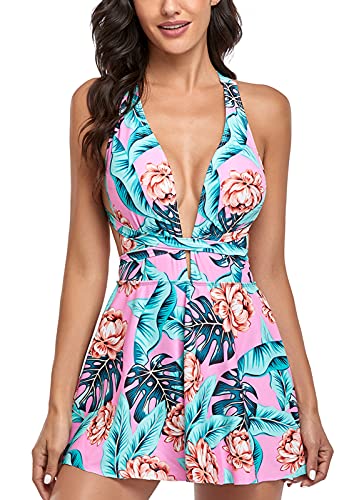 FEOYA Damen Tankini Set Two Piece Schwimmanzug Badeanzug Swimwear Große Größen Bademode Strandmode Badebekleidung von FEOYA