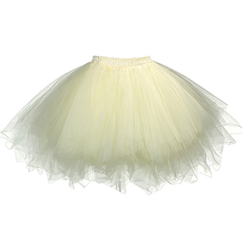 FEOYA Damen Tutu Unterkleid 50er Retro Petticoat Kurz Ballett Tanzkleid Party Minirock Mehrschichtige Tüllrock Tütü Cosplay Unterrock von FEOYA