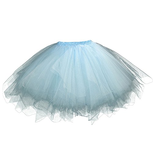 FEOYA Damen Tutu Unterkleid 50er Retro Petticoat Kurz Ballett Tanzkleid Party Minirock Mehrschichtige Tüllrock Tütü Cosplay Unterrock von FEOYA