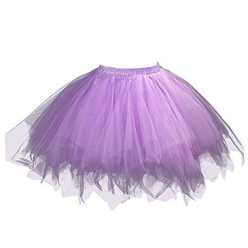 FEOYA Damen Tutu Unterkleid 50er Retro Petticoat Kurz Ballett Tanzkleid Party Minirock Mehrschichtige Tüllrock Tütü Cosplay Unterrock von FEOYA