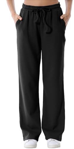 FEOYA Damen-Umstandshose Lässig Locker Weites Bein Gemütliche Hose Baumwolle Freizeithose Schwangerschaftshose Lounge-Hose Mit Taschen L von FEOYA