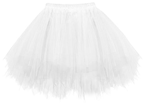 FEOYA Damenrock Tüllrock Elastisch Band Tutu 50er Karneval Tanzkleid Unterkleid Petticoat Kleid von FEOYA