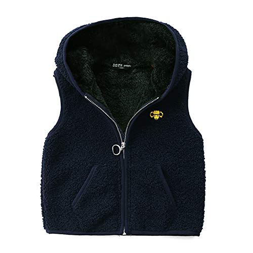 FEOYA Fleeceweste Kinder Winter Kapuzenweste Kinder Armellose Weste Jungen Mädchen Atmungsaktive Outwear Kleidung Kinder Winter 2-8 Jahre von FEOYA