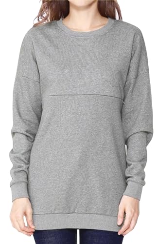 FEOYA Frauen Mutterschaft Langarm Stillpulli Baumwolle Rundhals Umstandsshirt Reißverschluss Stillpullover Frühling Herbst Warm Still Sweatshirt 3XL FEOYA Frauen Mutterschaft Langarm Stillpulli Baumwolle Rundhals Umstandsshirt Reißverschluss Stillpullover Frühling Herbst Warm Still Sweatshirt 3XL von FEOYA
