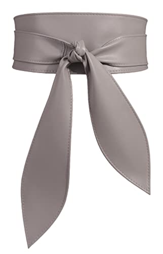 FEOYA Frauen Obi Gürtel Breiter Wickelgürtel Kleid Taillengürtel Grau L von FEOYA