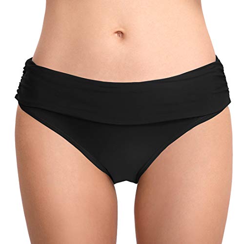 FEOYA Frauen Rüschen Bikinihose Unterteil Wassersport Hipster Gerafft Tankinihose von FEOYA