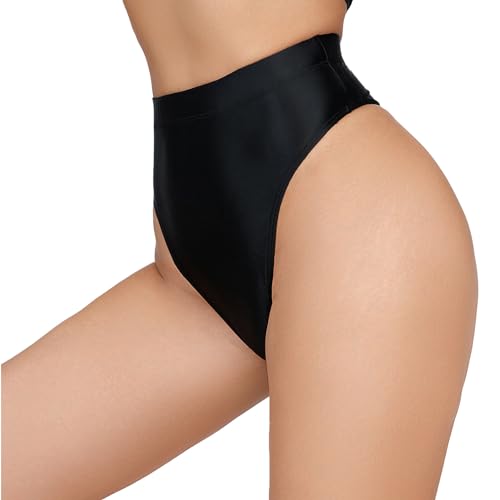 FEOYA Glossy String Bikini Slips Glanz High Waist öl Glanz Unterhosen Slip M Clubwear von FEOYA