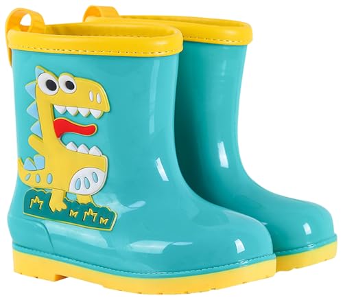 FEOYA Gummistiefel Kinder für Jungen Mädchen Rutschfeste Regenschuhe Weiche Regenstiefel Wasserdichte Gummistiefel 26 von FEOYA