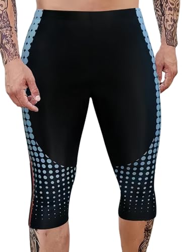 FEOYA Herren Jammers Lange Badehose Strand Surfen Fitness Training Schwimmhose Kompression Jammer für Männer und Jungen Eng Anliegend Badeanzug Schwimmen Jammer Weiß 1 XL von FEOYA