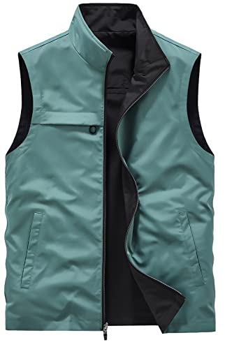 FEOYA Herren Outdoor Weste Sommer Atmungsaktiv Ärmellose Jacke Funktionsweste Freizeit Schnelltrocknende Anglerweste mit vielen Taschen Trekking Wander Weste Grün 5XL von FEOYA