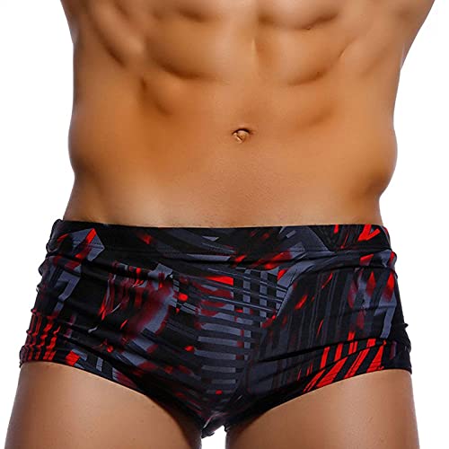 FEOYA Herren Sommer Schwimmhose Freizeit Kurz Badeslip für Surfen Badeshorts für Wassersport Schwarz03 M von FEOYA