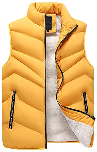 FEOYA Herrenmäntel Ärmellose Fleece gefütterte Weste Herren Winter Warmer Mantel Ärmellose Jacke Dicke Daunenjacke A1 4XL von FEOYA