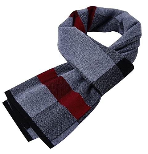 FEOYA Herrenschal Winter Warm 30% Wolle Langer Schal Klassischer Plaid Chic Gentleman 180 * 30cm A2 von FEOYA