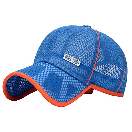 FEOYA Jungen Kappe Sport Baseballkappe Verstellbar Mütze Kinder UV Schutz Sonnenhut Outdoor Sommer Atmungsaktiv Hut - B-Blau von FEOYA