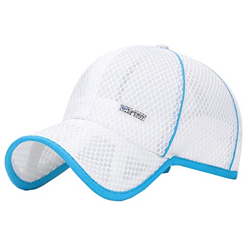 FEOYA Jungen Kappe Sport Baseballkappe Verstellbar Mütze Kinder UV Schutz Sonnenhut Outdoor Sommer Atmungsaktiv Hut - B-Weiß von FEOYA