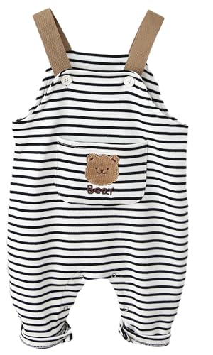 FEOYA Jungen Mädchen Latzhose Baby Kleinkind Lose Hosenträger Latzhose Weiche Baumwolle Hose Unisex Kinder für Sommer Latzhose Niedliche Cartoon Strampler Jumpsuit mit Tasche Overall 9-18 Monate von FEOYA