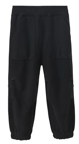 FEOYA Jungen Mädchen Sporthose Herbst Winter Outdoorhose Winddicht Cargo Hose Verdickte Fallschirmhosen Warm Jogginghose Unisex Kinder Sweathose 120 von FEOYA