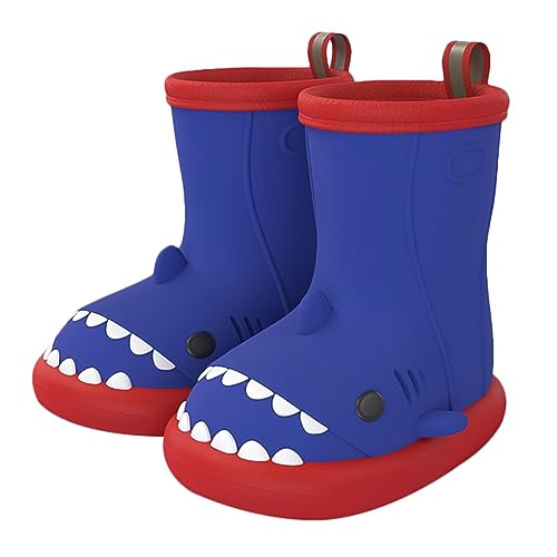 FEOYA Kids Wellies Gummistiefel für Kinder Unisex Kinder Rutschfeste Outdoor-Gummistiefel Wasserdichte Gummistiefel für Jungen und Mädchen Wanderstiefel Blue#2 EU 24 von FEOYA