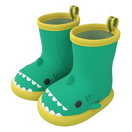 FEOYA Kids Wellies Gummistiefel für Kinder Unisex Kinder Rutschfeste Outdoor-Gummistiefel Wasserdichte Gummistiefel für Jungen und Mädchen Wanderstiefel Grün#2 EU 23 von FEOYA