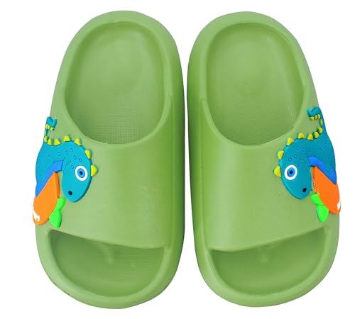 FEOYA Kinder Badelatschen Badeschlappen Sommer Hausschuhe Luftig Schlappen Strand Slippers Leicht Sandalen Weiche Badeschuhe Cartoon Flache Duschschuhe Rutschfest Badepantolette 32-33 EU von FEOYA