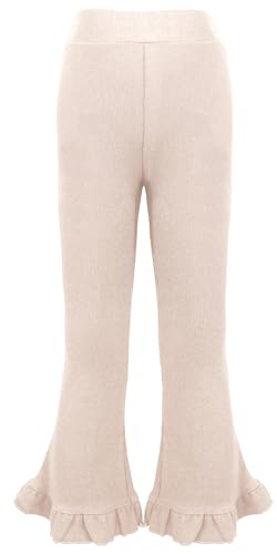 FEOYA Kinder Mädchen Schlaghose Sommer Leggings Baumwolle Luftig Hosen Weich Glockenhose Komfortabel Sommerhose Leicht Dehnbar Freizeithose Einfarbige Tanzhose Casual Sporthose 130 von FEOYA