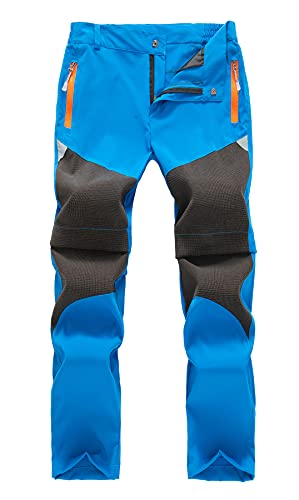 FEOYA Kinder Outdoorhose Wanderhose Zip Off Hose Abnehmbare Hosebeine Shorts Trekkinghose Unisex Jugend Mädchen Schnelltrocknend Atmungsaktiv von FEOYA